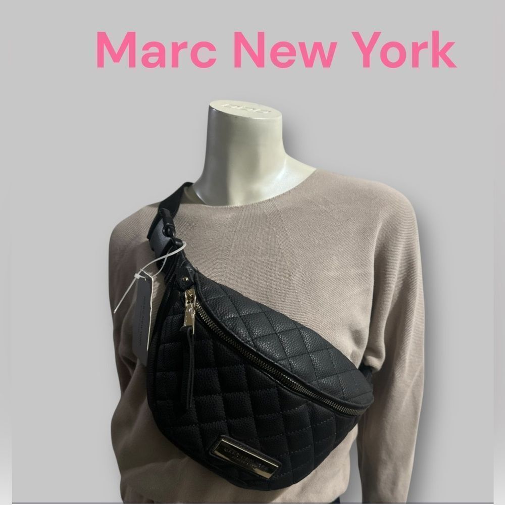 Marc New York Black Quilted Belt Bag